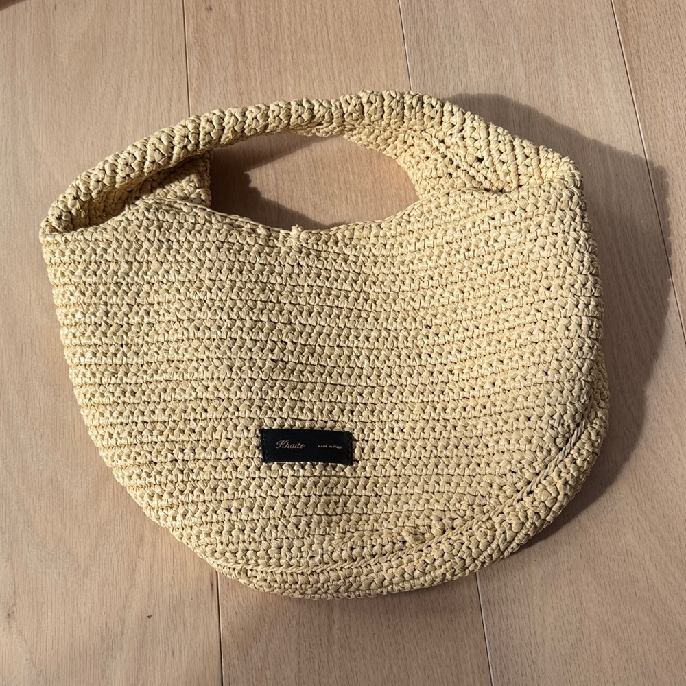 KHAITE Cream Woven Tote Bag